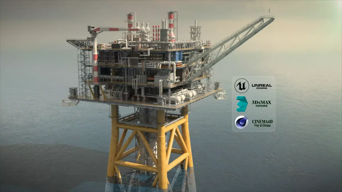 Solan oil platform 3D model