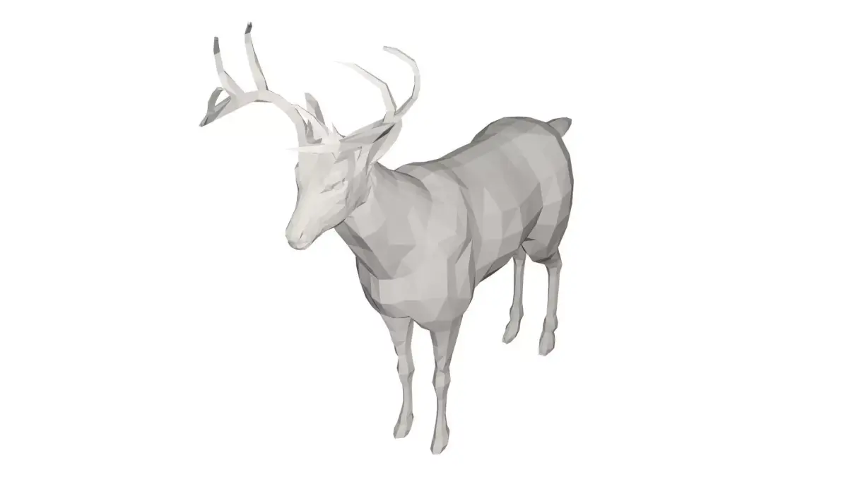 Deer - wild animal Low-poly 3D model