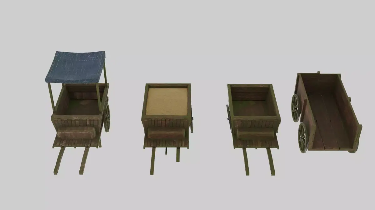 Medieval Carts Low-poly 3D model purchase