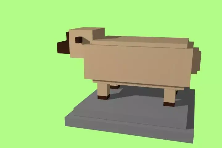 VOXEL SHEEP - MODEL 5 Low-poly 3D model