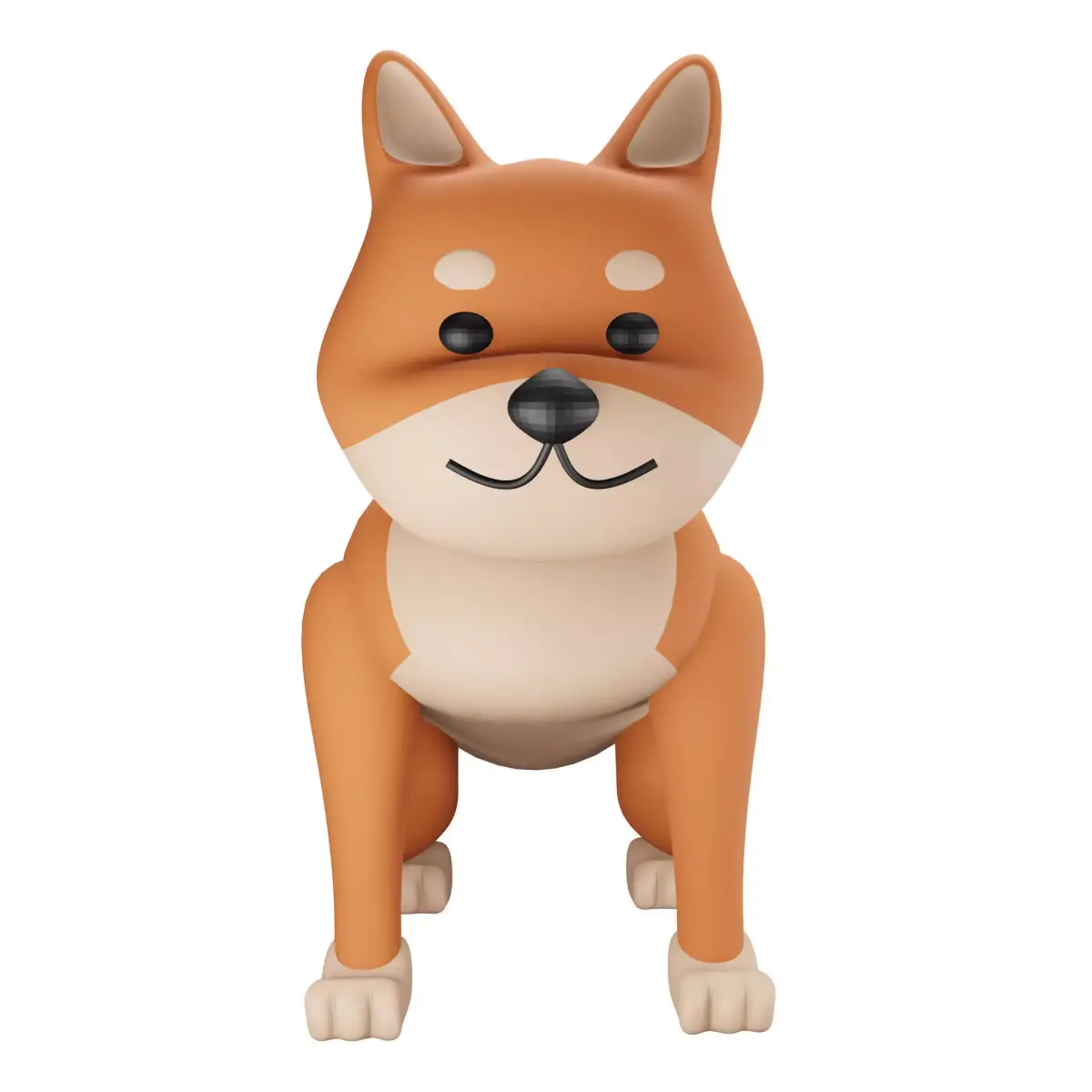 Shiba Inu Cute Icon Low-poly 3D model