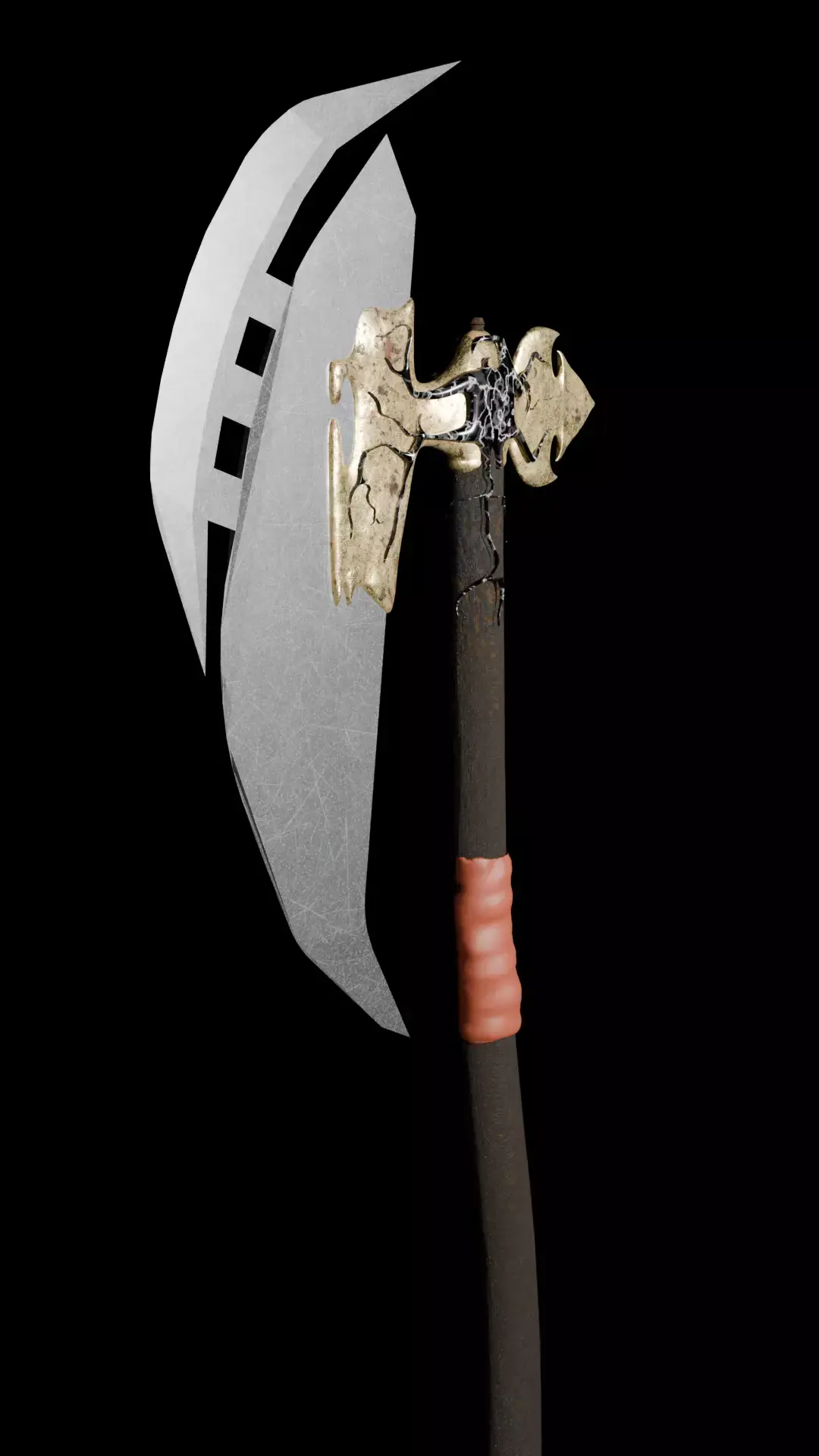 Crimson Oath Fantasy War Axe 3D model