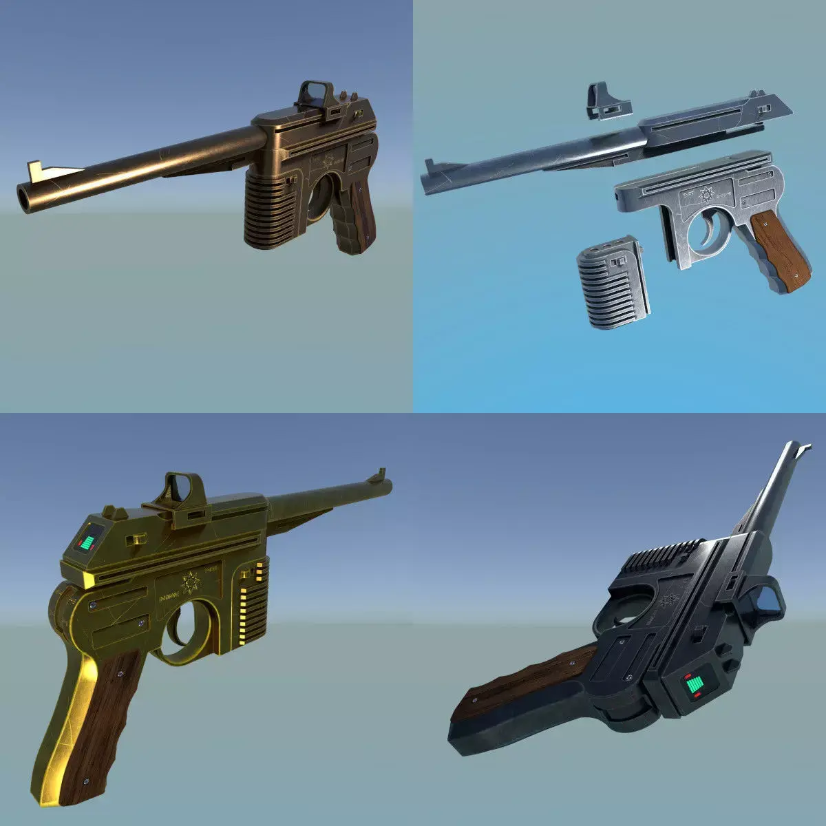 Blaster DL-50 Type 1 Free low-poly 3D model