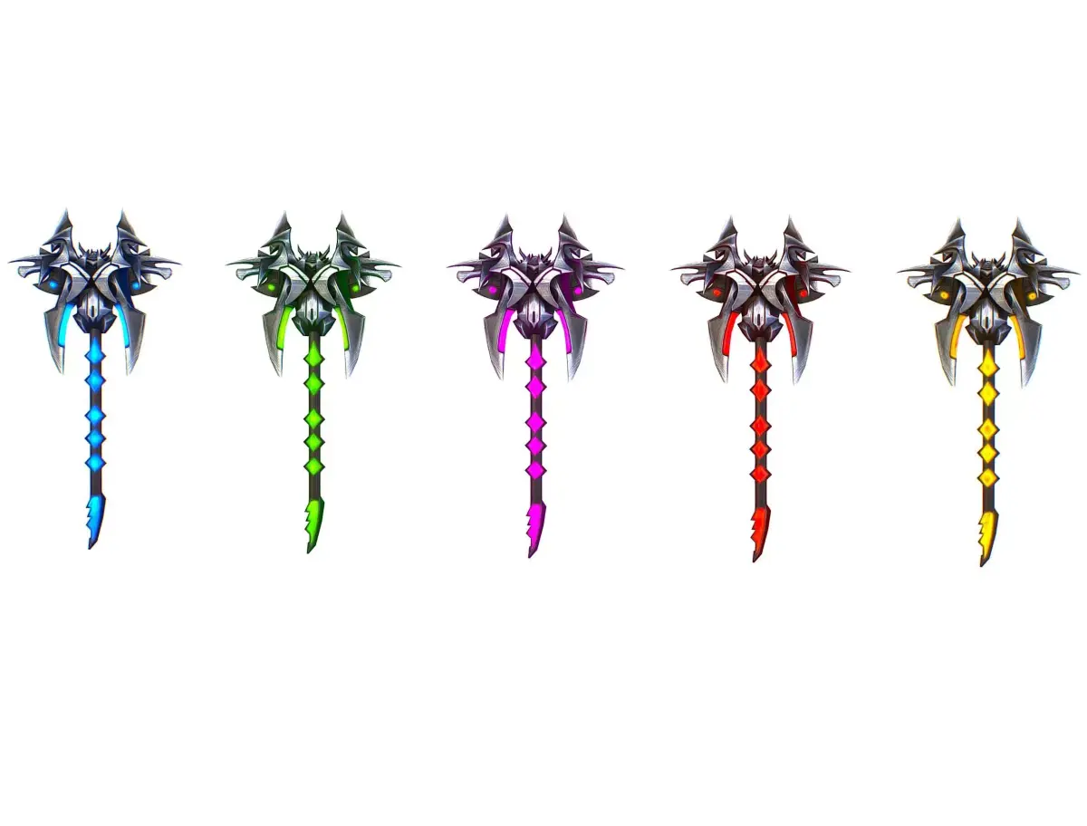 a set of cutting weapons Low-poly 3D model 10