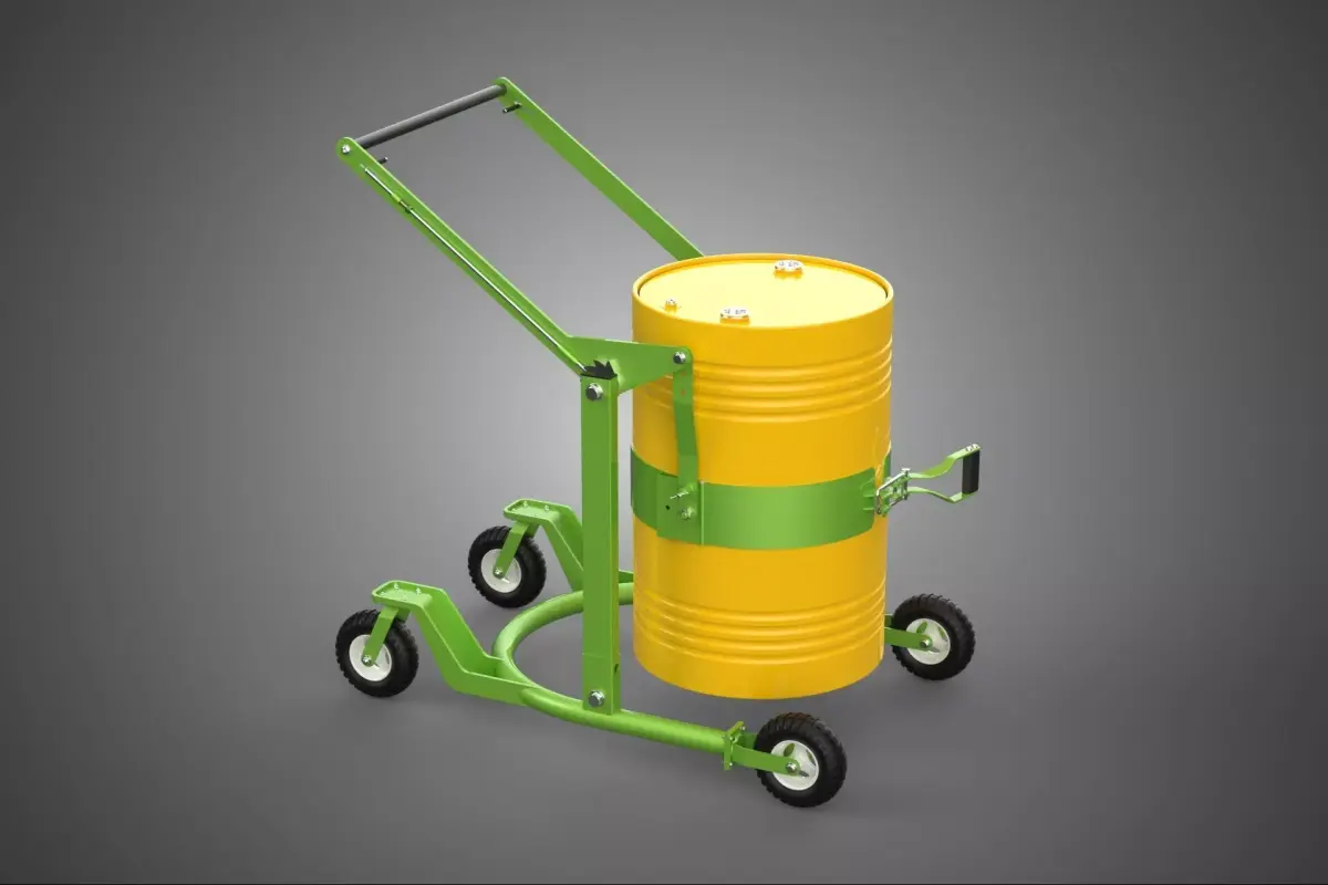 OIL DRUM BARREL TRANSPORT TROLLEY CARRIER LIFT CART DOLLY CADDY 3D model