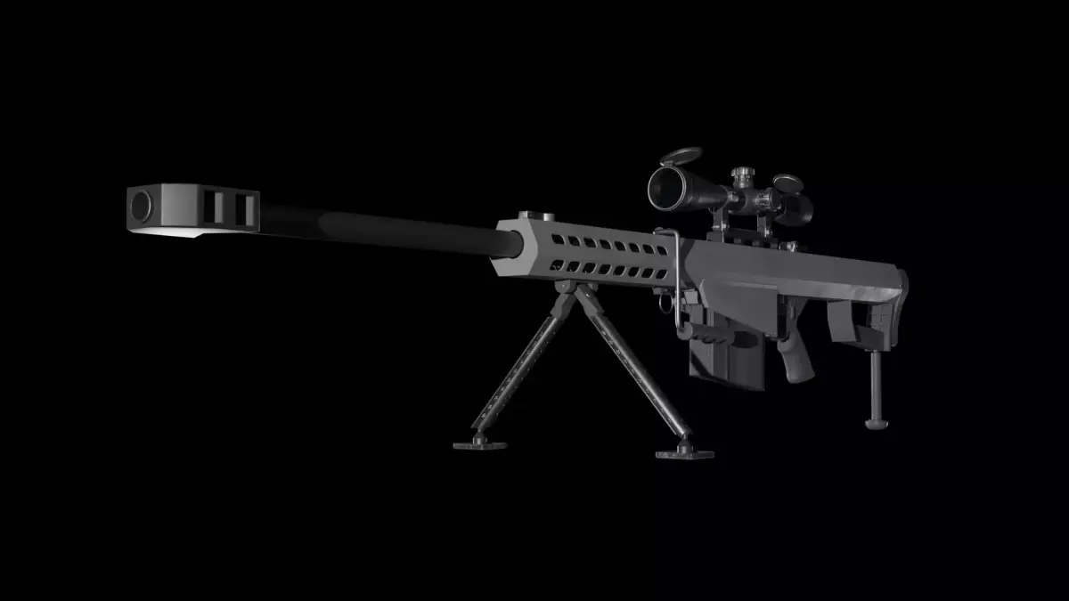Barrett 50 Cal Sniper Free low-poly 3D model