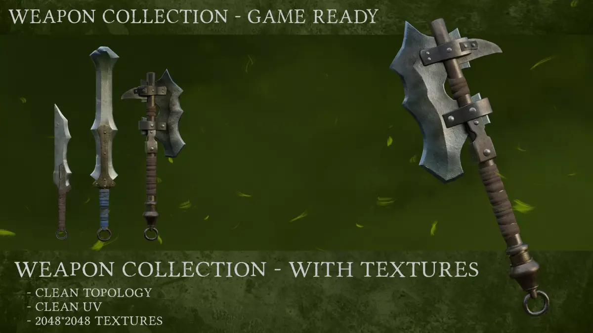 weapons pack Free low-poly 3D model purchase