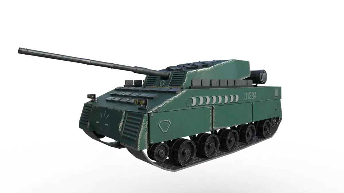 Military Battle Tank Low-poly 3D model