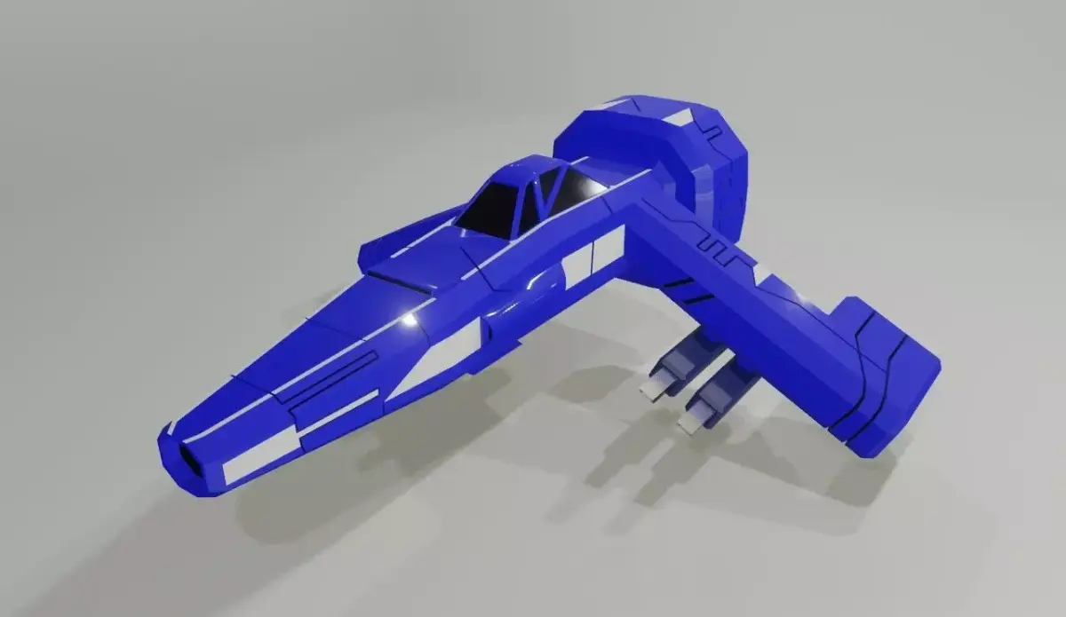 Spaceship Fighter - Hunter - Nave Espacial Low-poly 3D model