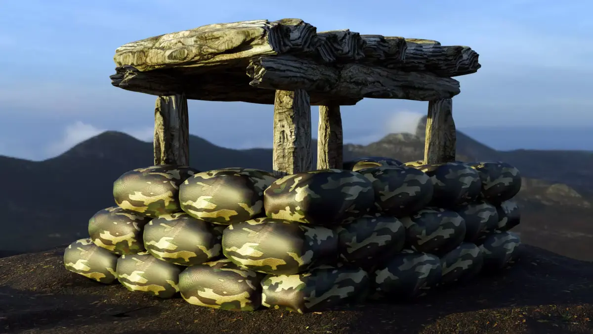 Military Army Bunker 3D Model - Blender Cycles Render Low-poly 3D model