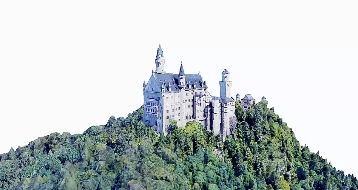 Neuschwanstein Castle Low-poly 3D model