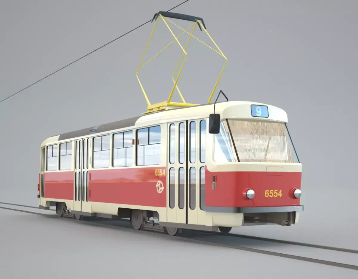 Tram Tatra T3 3D model