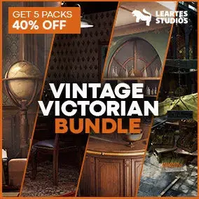Vintage Victorian Environments Mega Bundle 5 Packs Low-poly 3D model
