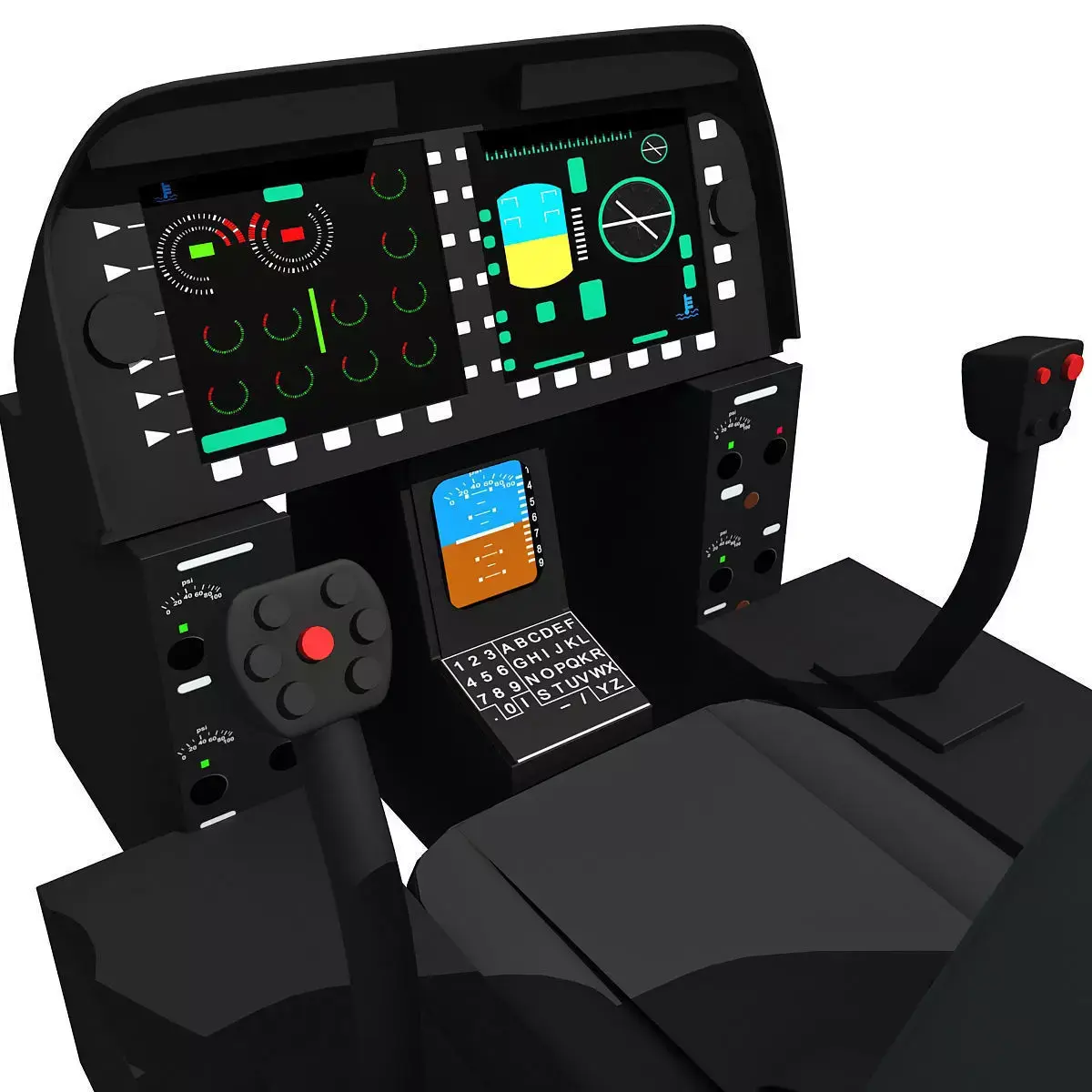 Black Helicopter Cockpit 3D model