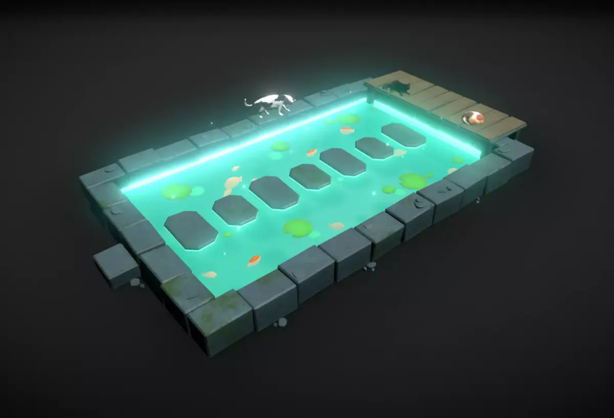 Japanese Pond Low-poly 3D model