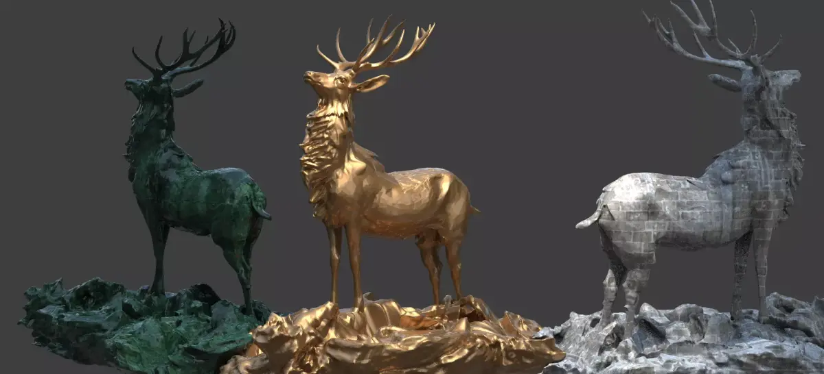 Deer On Forest Base 3D model