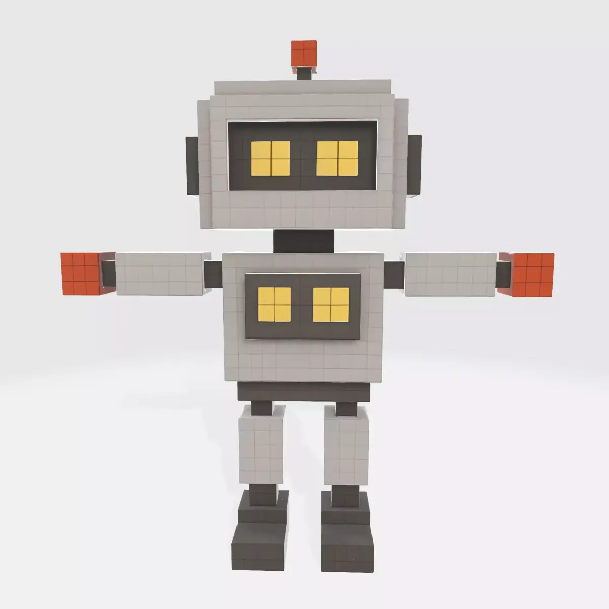 Robot Character N19 Low-poly 3D model