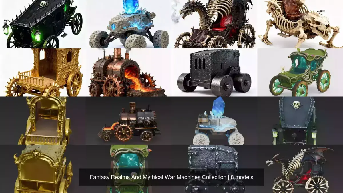 Fantasy Realms And Mythical War Machines Collection 3D Model Pack