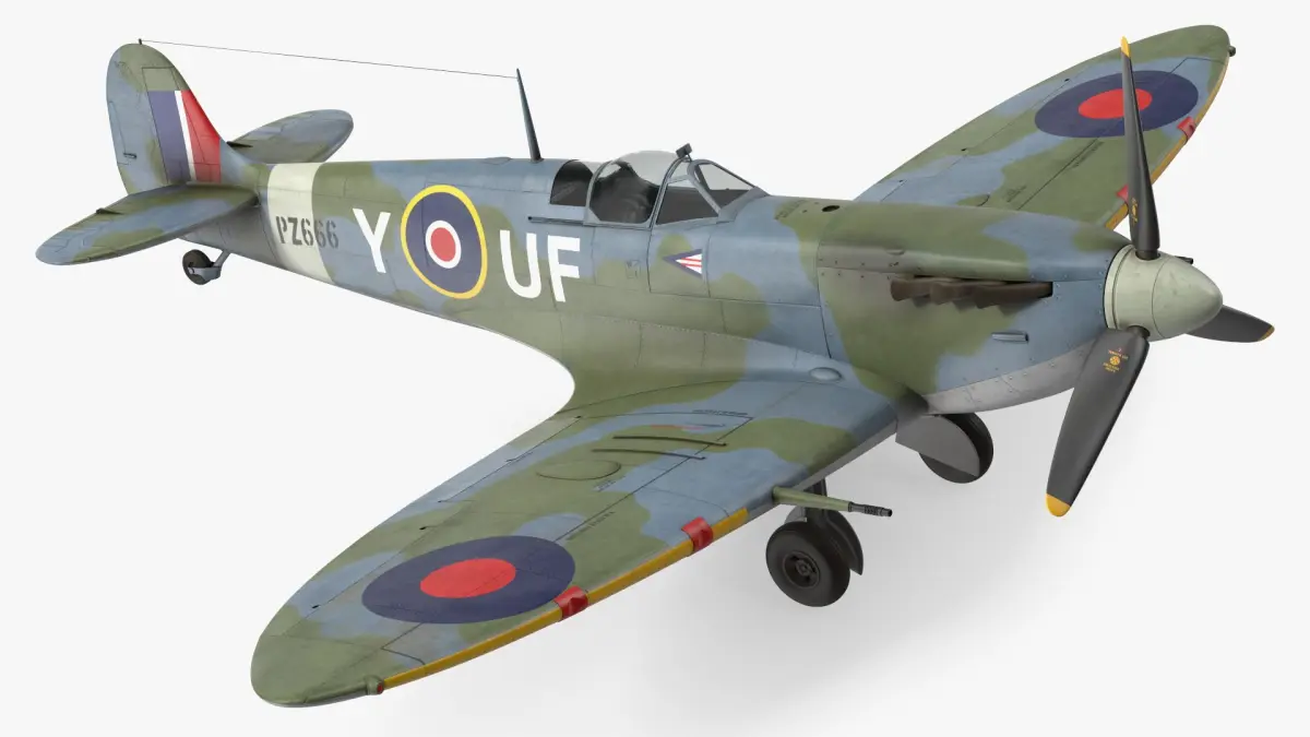 British WWII Fighter Aircraft Supermarine Spitfire 3D model