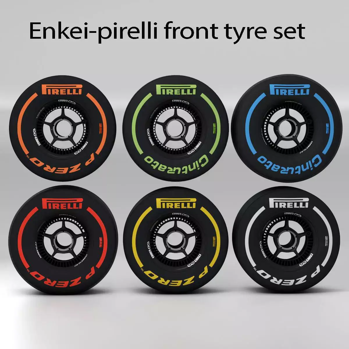 enkei front tyre set Low-poly 3D model