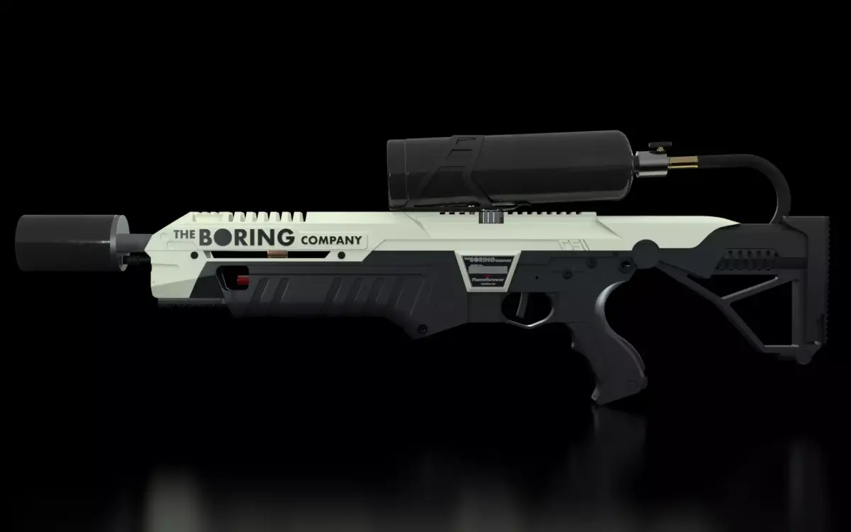 The Boring Company Not a Flamethrower Gun Low-poly 3D model