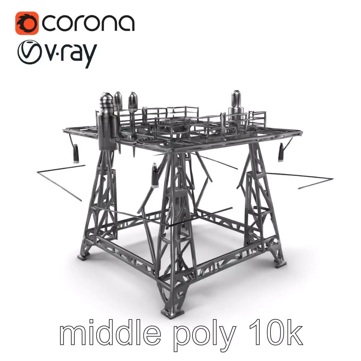 Energy Transmission Tower Lattice Structure model pack Low-poly 3D model