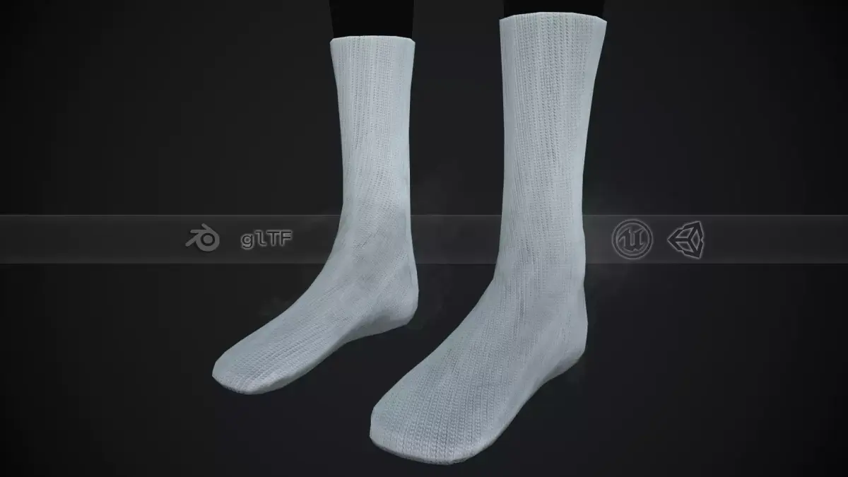 White Socks Style 3 Low-poly 3D model