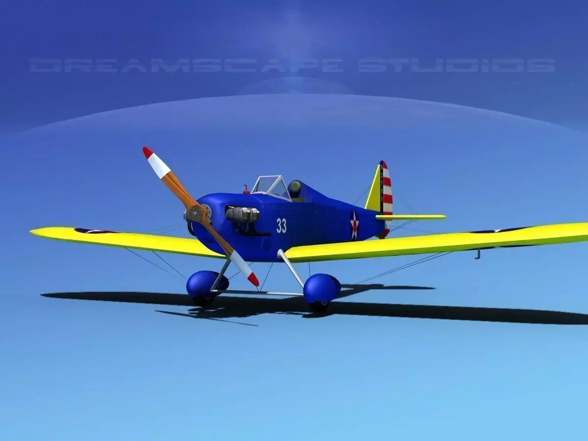 Flybaby airplane flying in sky 3D model