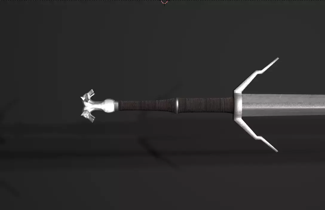 Geralts silver sword Low-poly 3D model