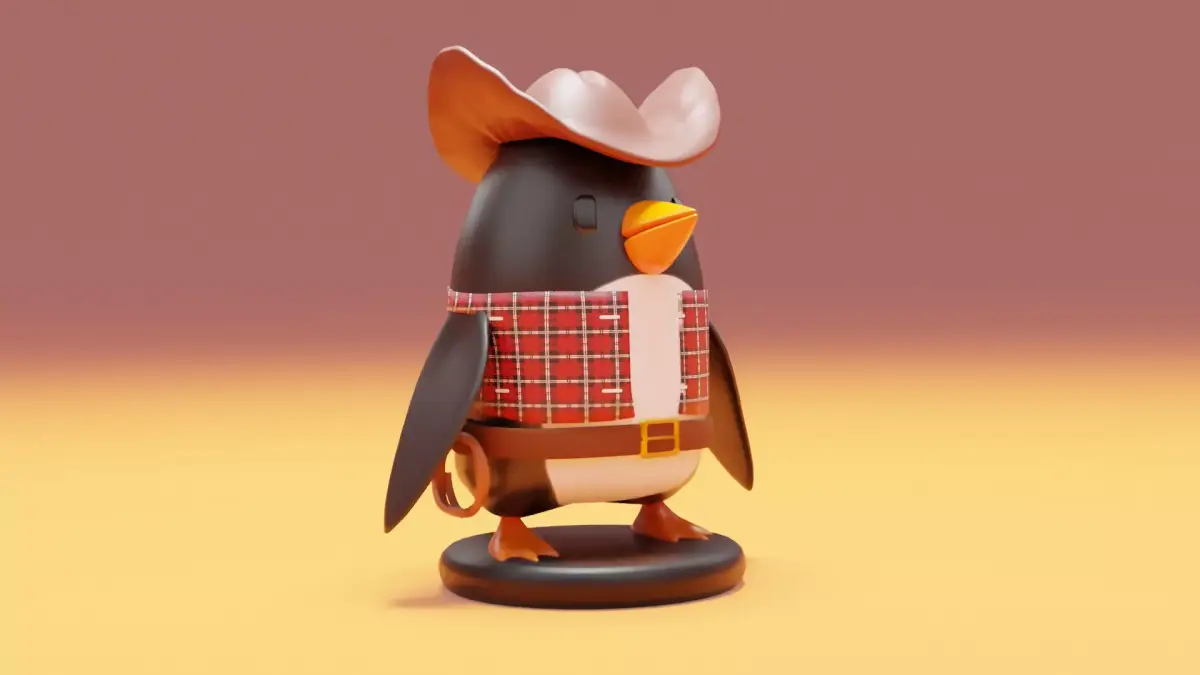 Cowboy penguim for 3D printing 3D print model 3D model