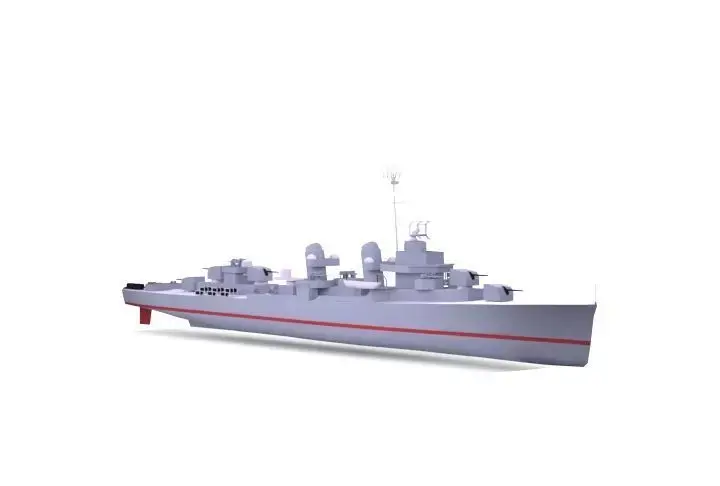 Destroyer ship 3D model by burakisil