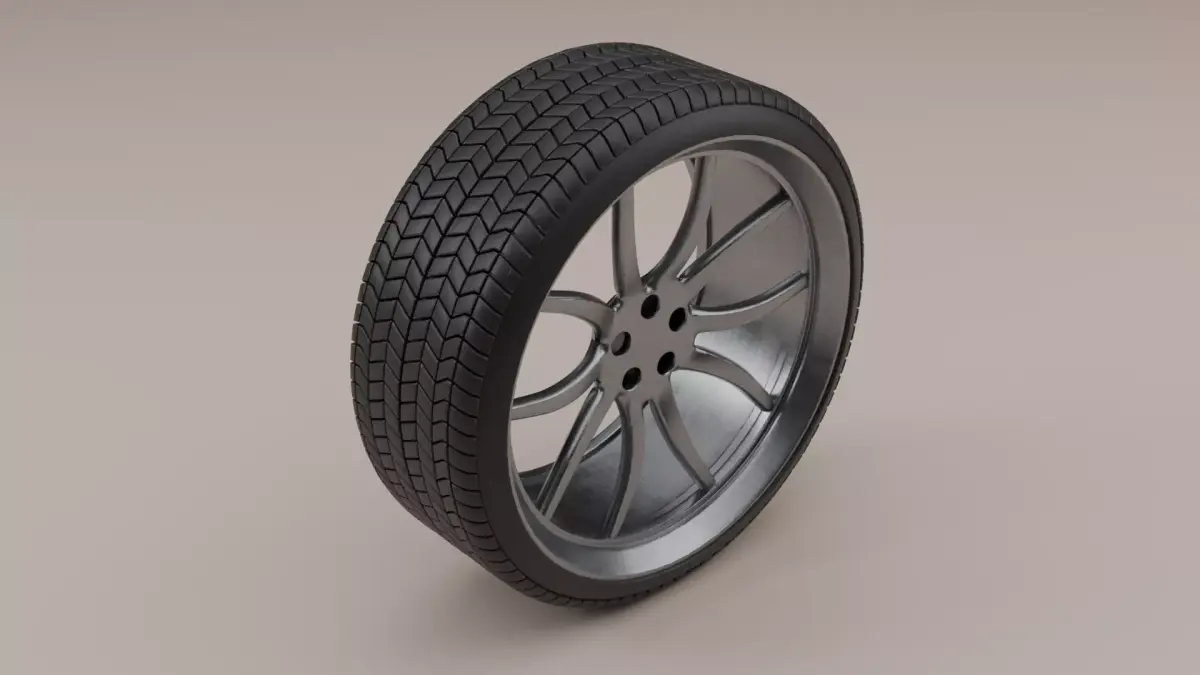 Car Wheel Low-poly 3D model