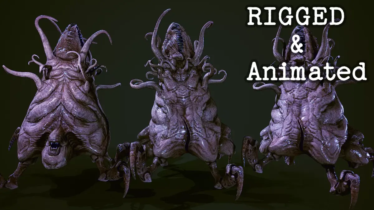 Lovecraftian god Low-poly 3D model