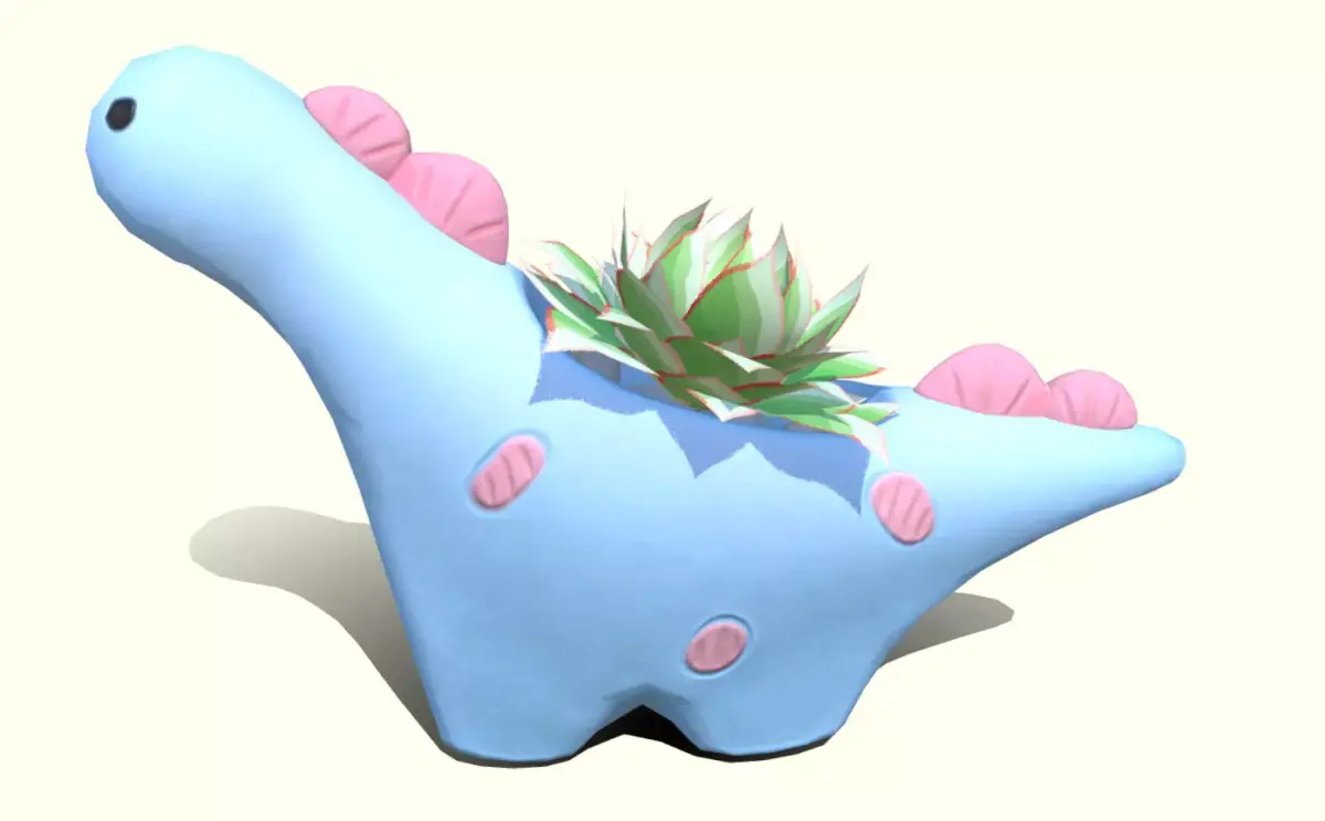 Cute Dinosaur Plant Planter Pot  LP  Low-poly 3D model