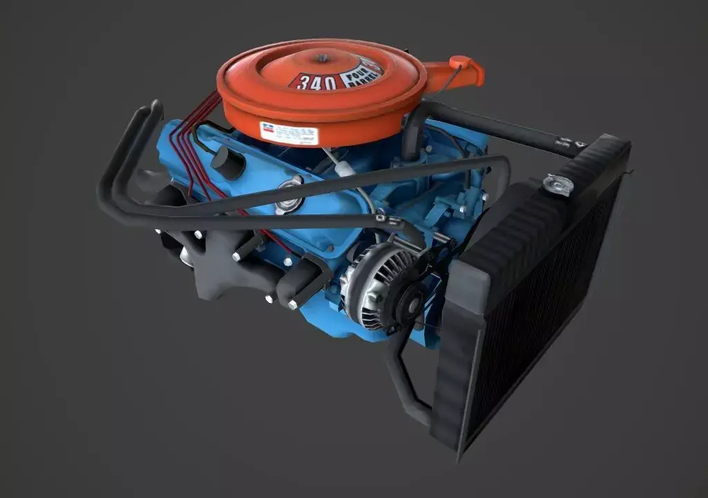 MOPAR V8 lowpoly Low-poly 3D model