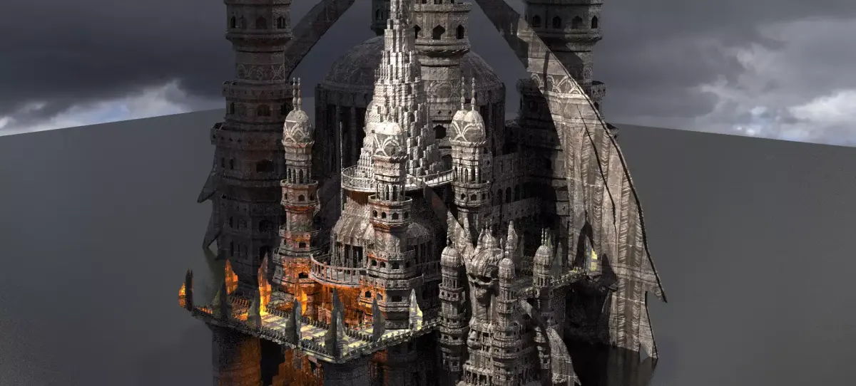 Jinn Temple monoliths 3D model