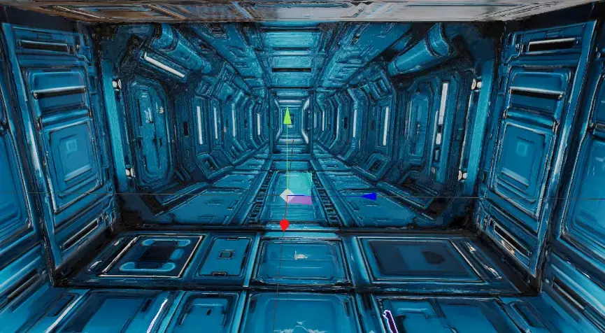 Modular Sci-Fi Corridor Box 360 Environment Low-Poly Low-poly 3D model