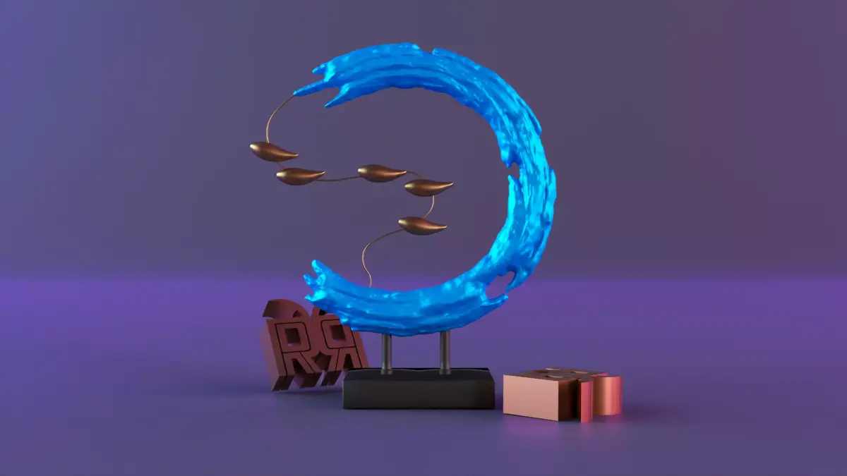 Wave and fish decor sculpture 3 PART 3D print model