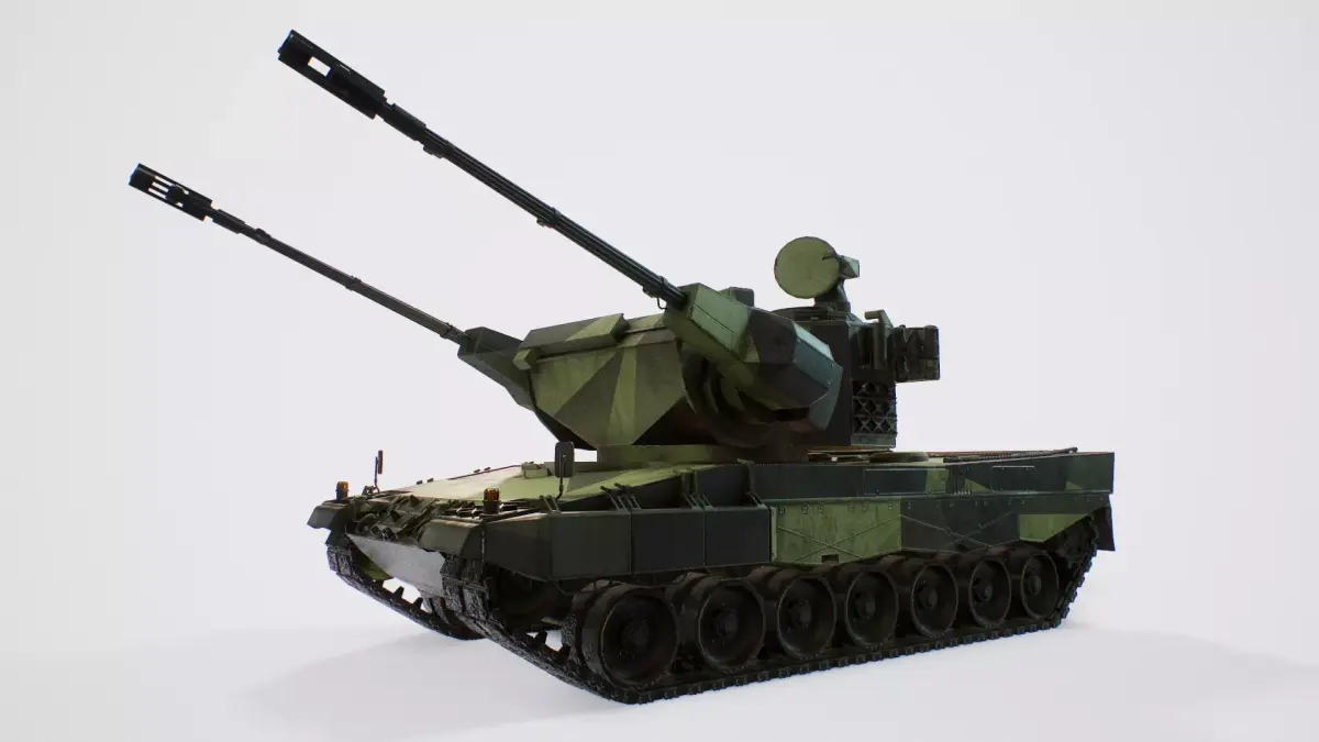 Leopard 2 Marksman - Finnish Anti-Air Vehicle Low-poly 3D model
