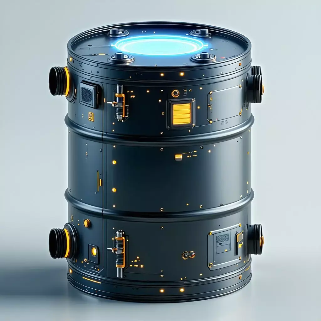 SciFi Futuristic Power Cylinder Low-poly 3D model