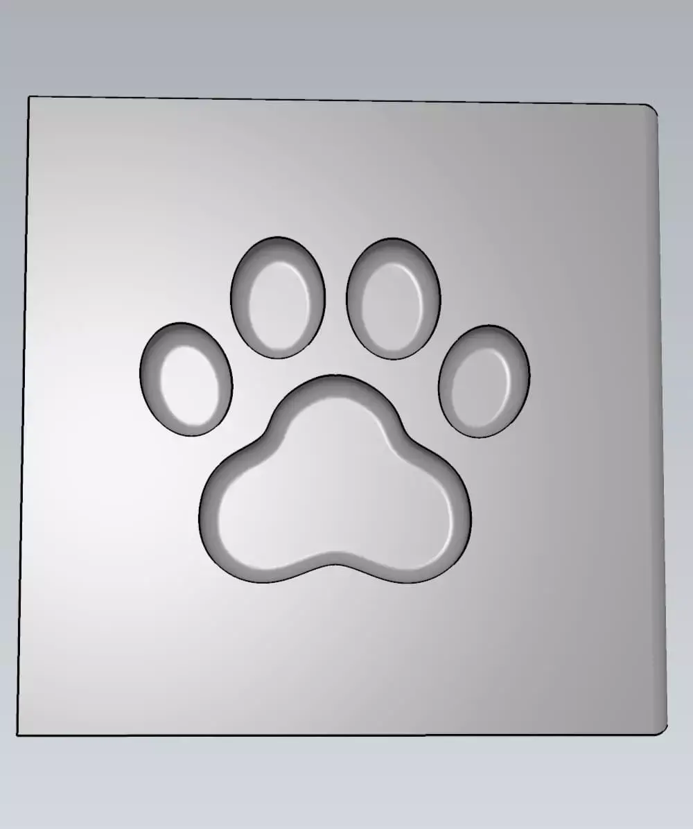 MakeIT Cat Feet Print Mold 3D Model With Top Frame 3D model