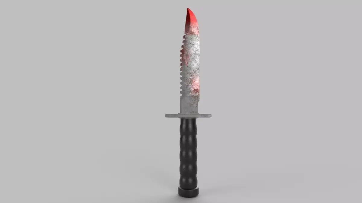 knife with flames Low-poly 3D model