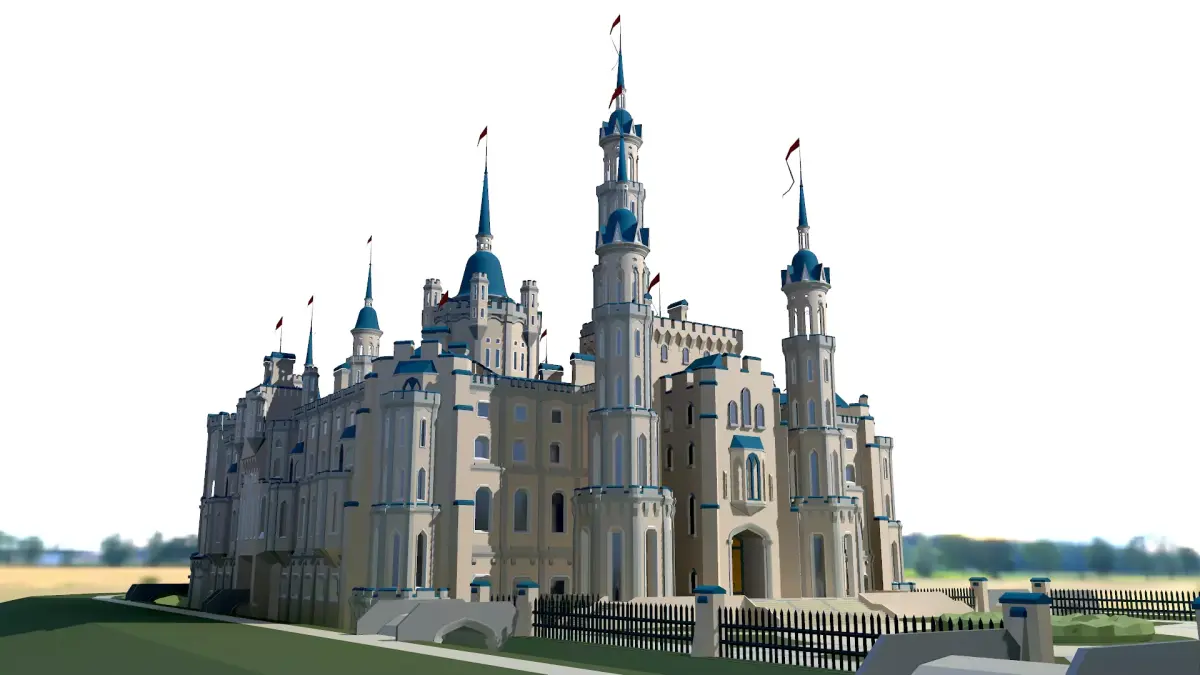 Castle Fortress Fantasy low-poly  Low-poly 3D model