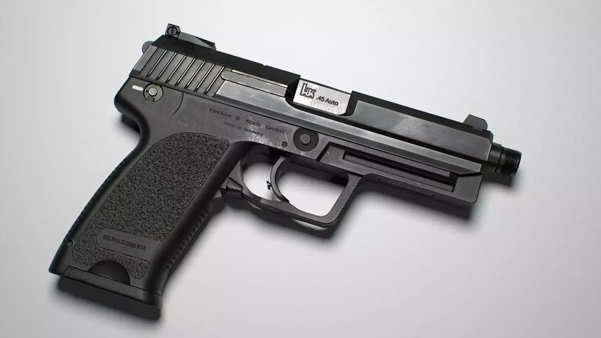 USP - TACTICAL - Heckler Koch HK 45 ACP Low-poly 3D model