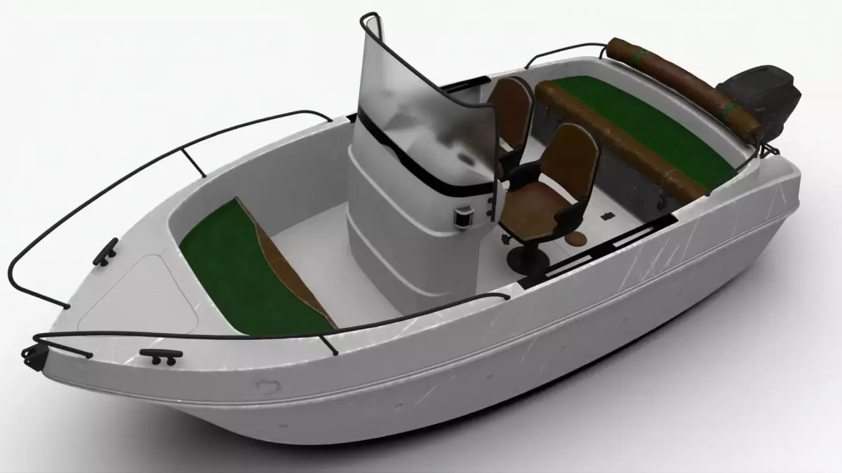 4K Motor Boat Salyut 430 Arnold Material Low-poly 3D model