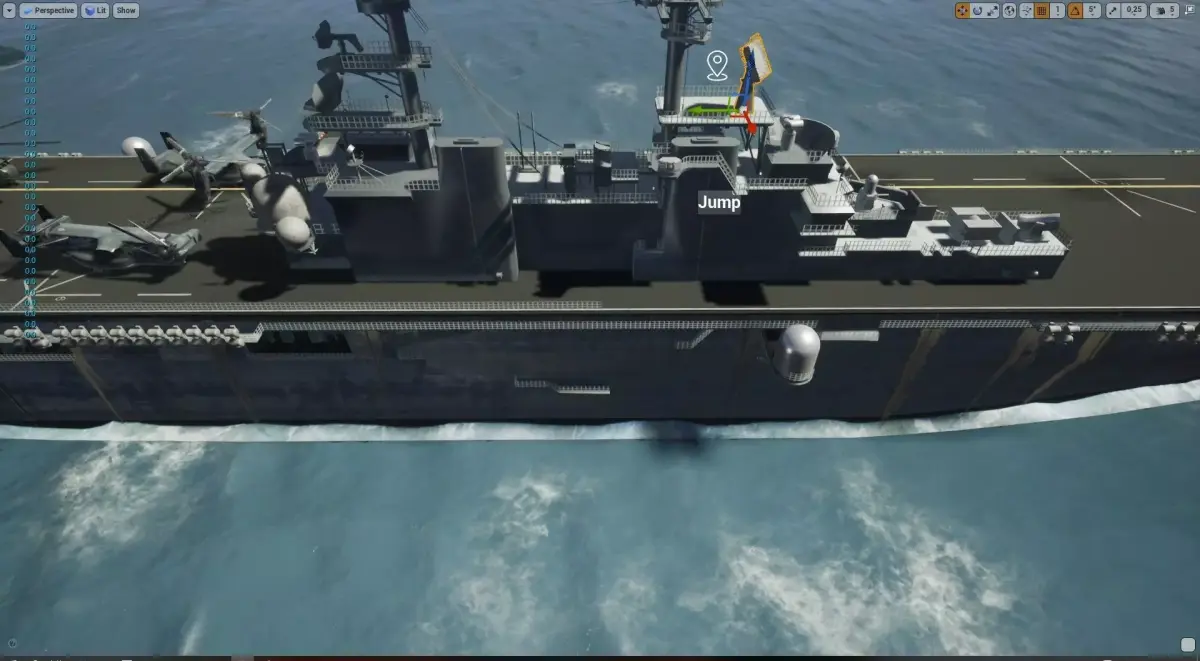 Amphibious Assault Ship and Aircrafts Low-poly 3D model