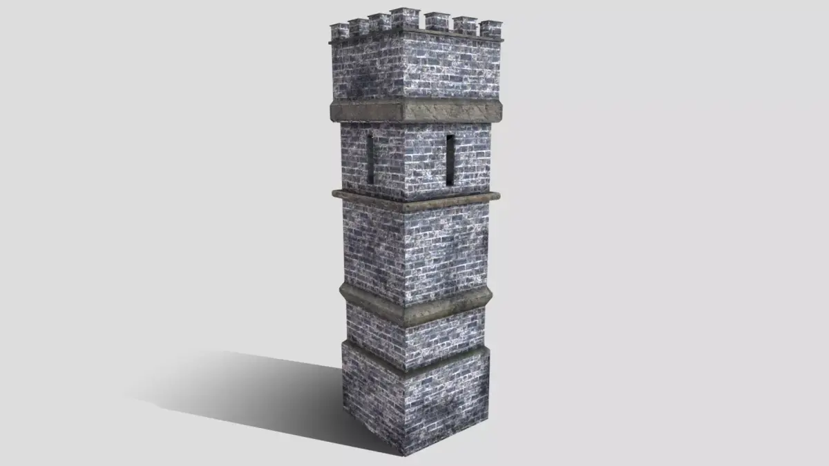 Medieval Tower Low-poly 3D model get