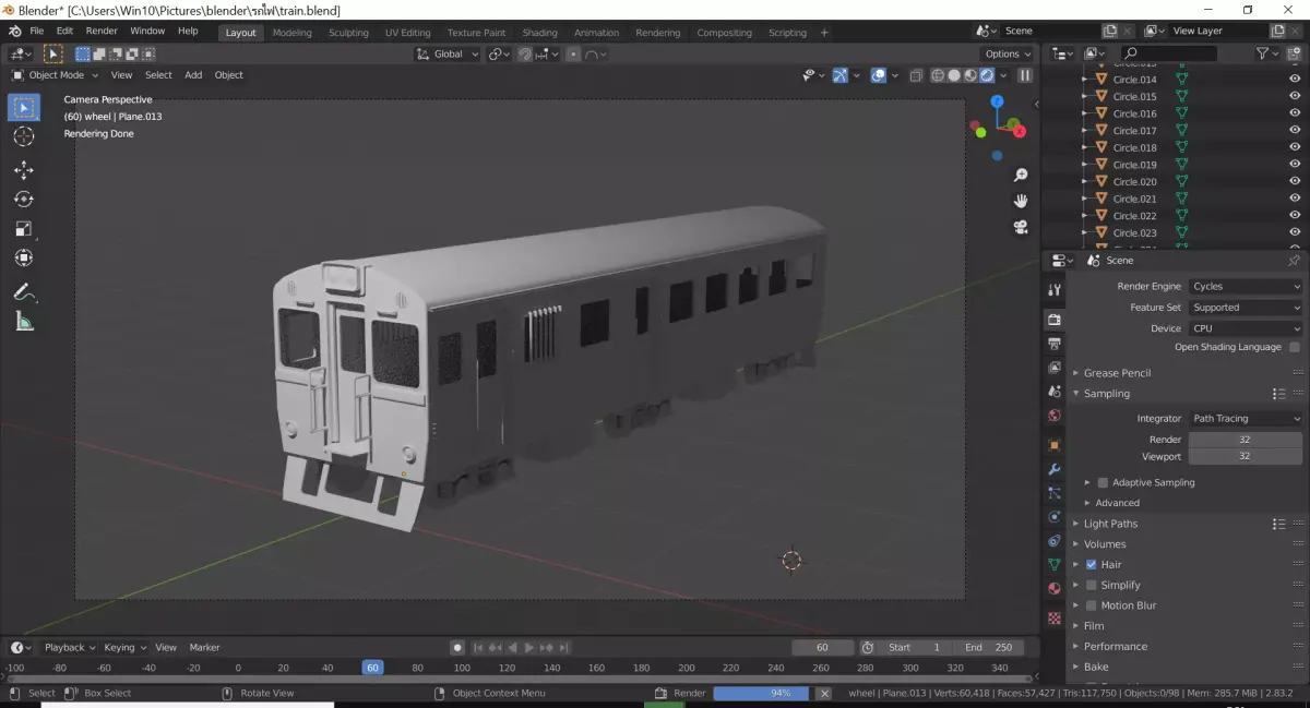 Train subway Free 3D model