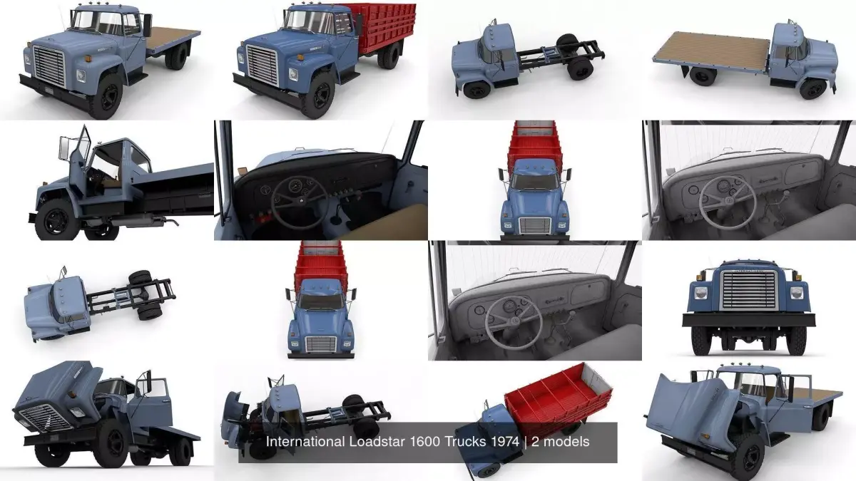 International Loadstar 1600 Trucks 1974 3D Model Pack