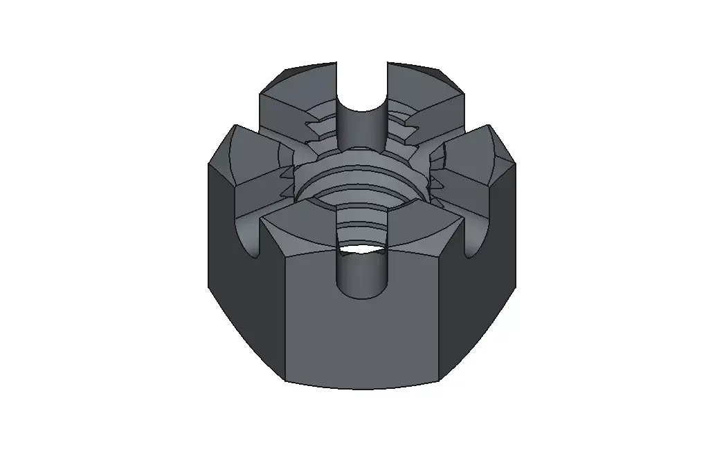 M5 Castle Nut 3D model